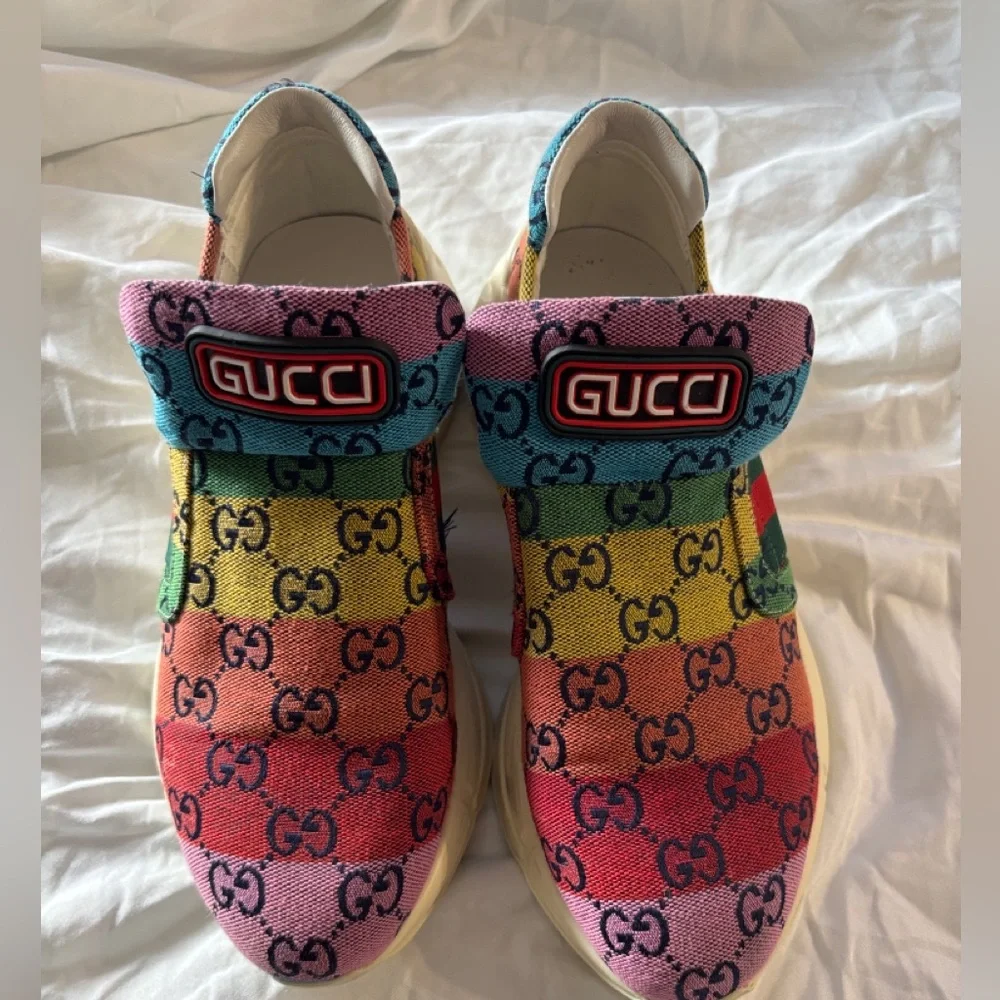 Gucci Rython GG Multi-Color Platform Sneakers Size 8 - Picture 3 of 13